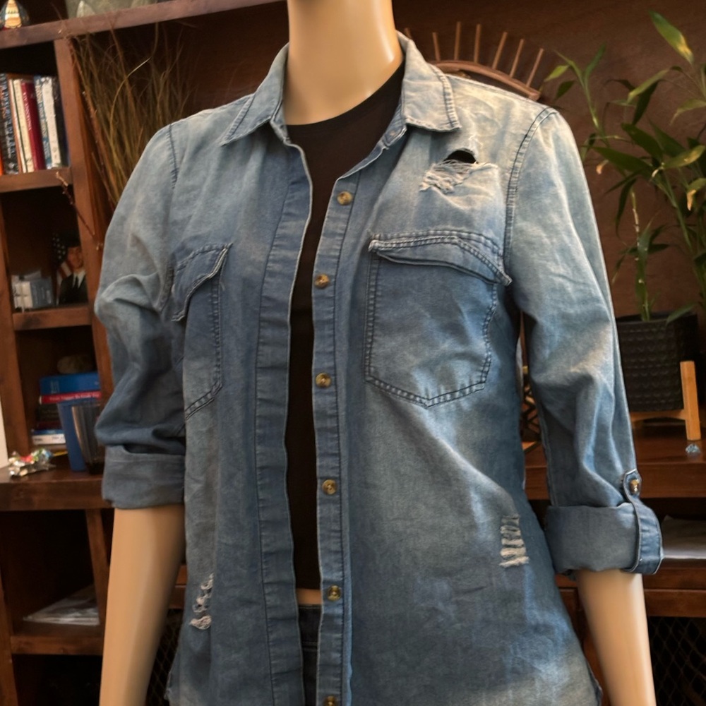 Denim Button-Up Shirt